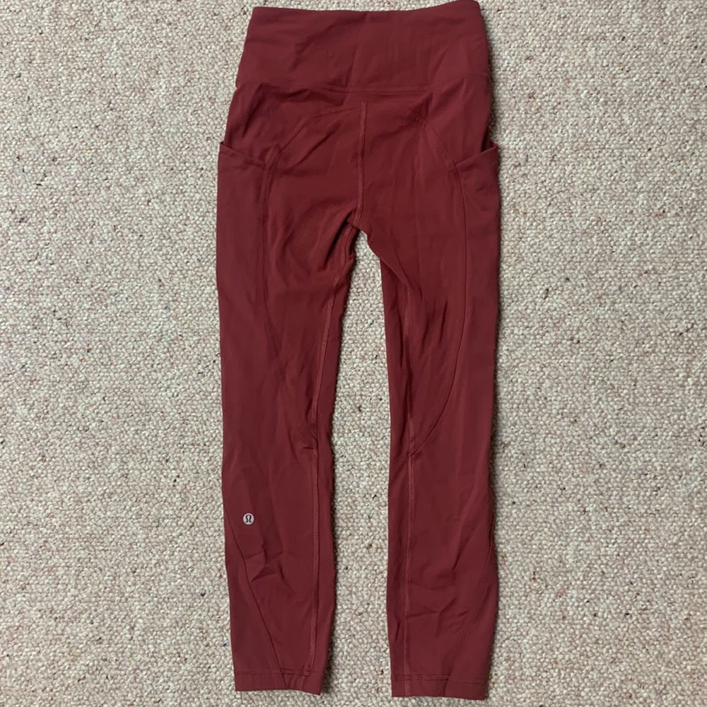 Lululemon Burgundy Leggings Size 4 - Picture 5 of 7